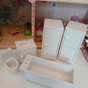IKEA White Dollhouse Bathroom Set